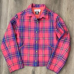 Isaac Mizrahi 90s Vintage Clueless Pink Plaid Wool Jacket Womens Size Medium Y2K